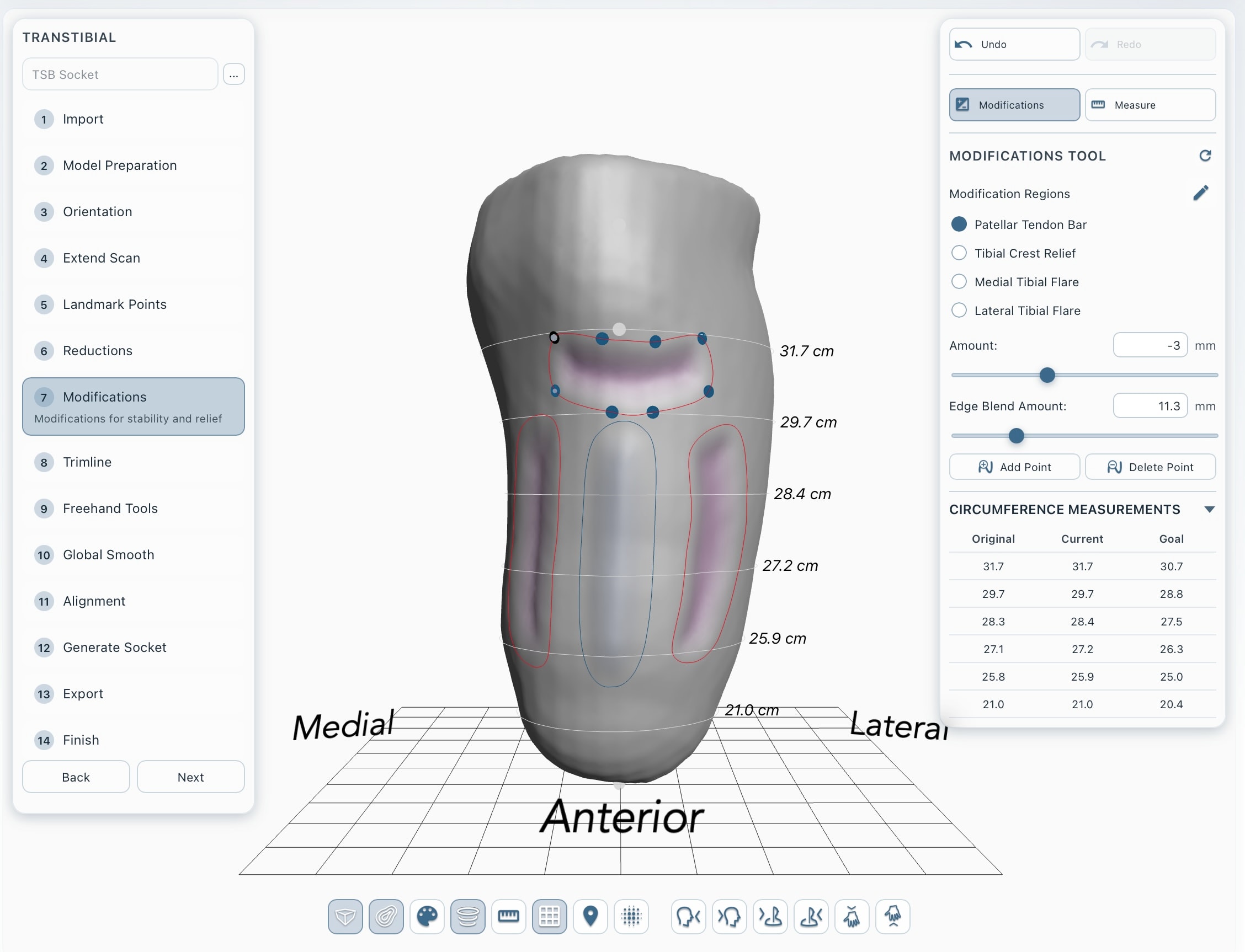 O&P Cloud CAD Modifications Tool interface